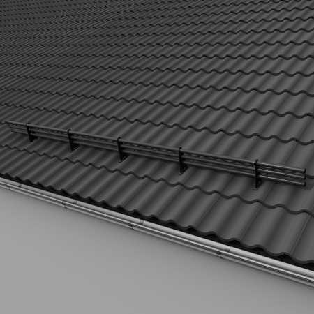 Zestaw ochrony rurowej z 3 rzędami rur do dachówek betonowych i ceramicznych