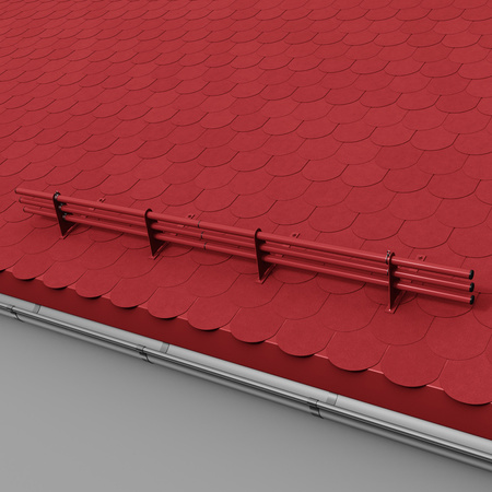 Zestaw ochrony rurowej z 3 rzędami rur do pokryć płaskich