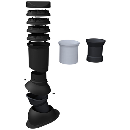 Kominek wentylacyjny izolowany DN125 mm Parotec do blachodachówki