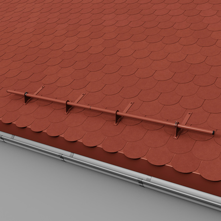 Zestaw ochrony rurowej z 1 rzędem rur do pokryć płaskich