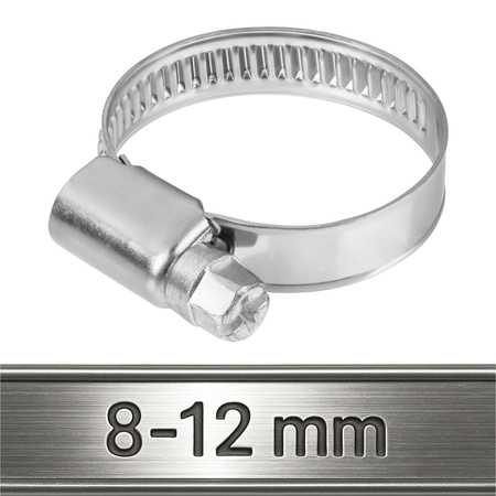 Opaski ślimakowe ze stali nierdzewnej W2 08–12 mm (10 szt.)
