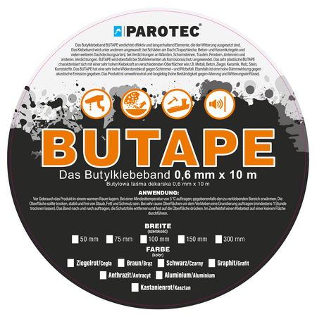 BUTAPE - butylowa taśma dekarska 75 mm x 10 m