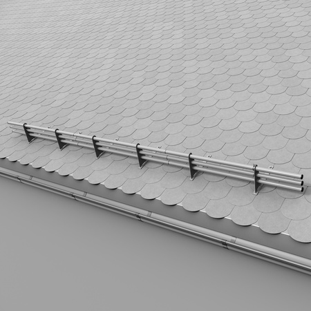 Zestaw ochrony rurowej z 3 rzędami rur do pokryć płaskich