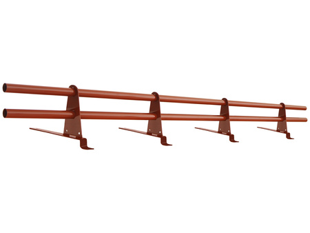Zestaw ochrony rurowej o długości 150 cm, z 2 rzędami rur, do blachodachówki o module 350 mm / 35 mm