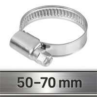 Opaski ślimakowe ze stali nierdzewnej W2 50–70 mm (10 szt.)