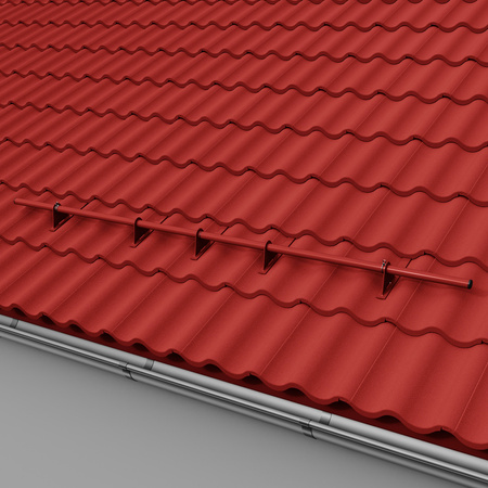 Zestaw ochrony rurowej z 1 rzędem rur do dachówek betonowych i ceramicznych