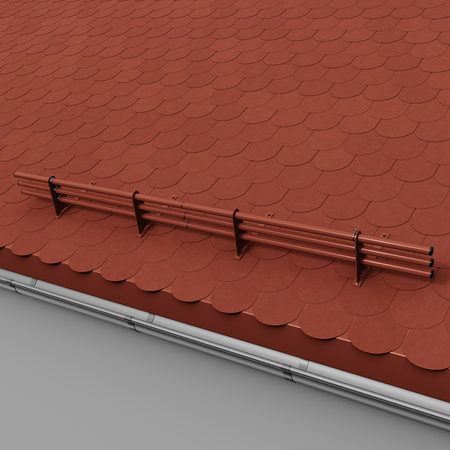 Zestaw ochrony rurowej z 3 rzędami rur do pokryć płaskich