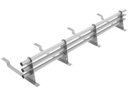Zestaw ochrony rurowej o długości 200 cm, z 3 rzędami rur, do blachy panelowej o module 380 mm / 35 mm