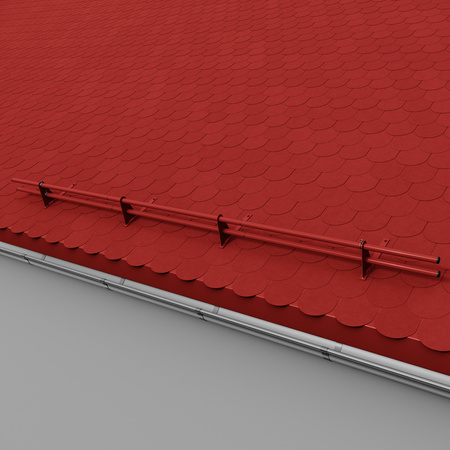 Zestaw ochrony rurowej z 2 rzędami rur do pokryć płaskich