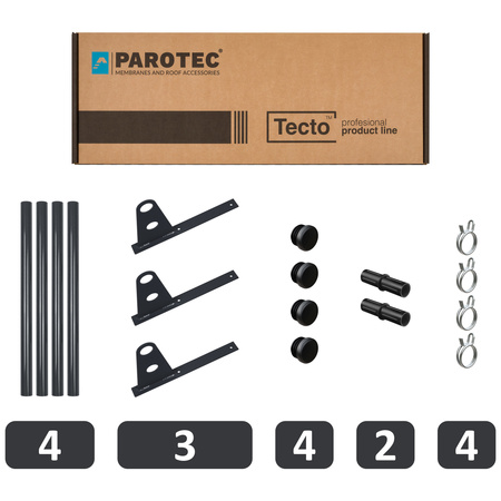 Zestaw ochrony rurowej z 2 rzędami rur do pokryć płaskich