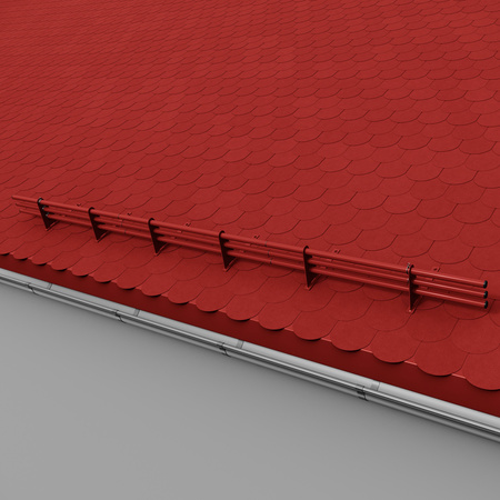 Zestaw ochrony rurowej z 3 rzędami rur do pokryć płaskich