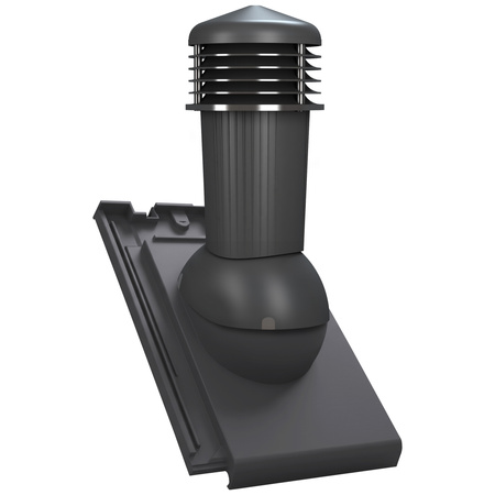 Kominek wentylacyjny z odpływem kondensatu DN125 mm Parotec do dachówki ceramicznej