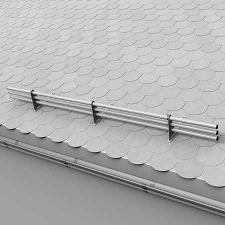 Zestaw ochrony rurowej z 3 rzędami rur do pokryć płaskich