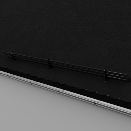 Zestaw ochrony rurowej z 3 rzędami rur do pokryć płaskich