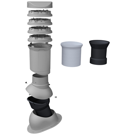 Kominek wentylacyjny izolowany DN125 mm Parotec do blachy trapezowej