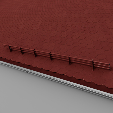 Zestaw ochrony rurowej z 3 rzędami rur do pokryć płaskich