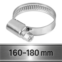 Opaski ślimakowe ze stali nierdzewnej W2 160–180 mm (10 szt.)
