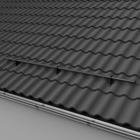 Zestaw ochrony rurowej z 1 rzędem rur do dachówek betonowych i ceramicznych