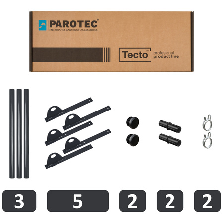 Zestaw ochrony rurowej z 1 rzędem rur do pokryć płaskich