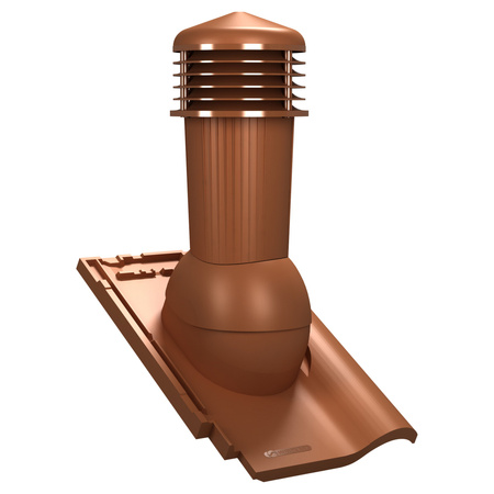 Kominek wentylacyjny z odpływem kondensatu DN125 mm Parotec do dachówki ceramicznej