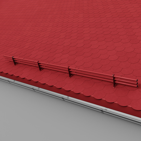 Zestaw ochrony rurowej z 3 rzędami rur do pokryć płaskich