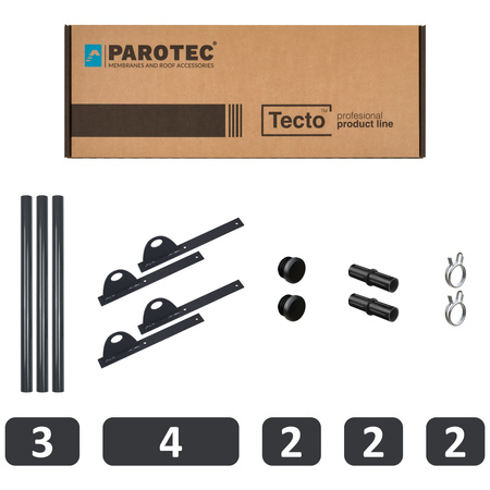 Zestaw ochrony rurowej z 1 rzędem rur do pokryć płaskich