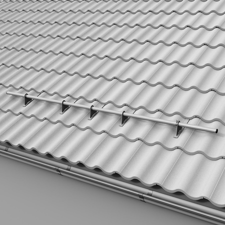Zestaw ochrony rurowej z 1 rzędem rur do dachówek betonowych i ceramicznych