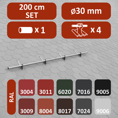 Zestaw ochrony rurowej z 1 rzędem rur do pokryć płaskich