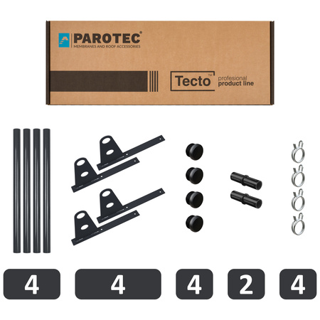 Zestaw ochrony rurowej z 2 rzędami rur do pokryć płaskich