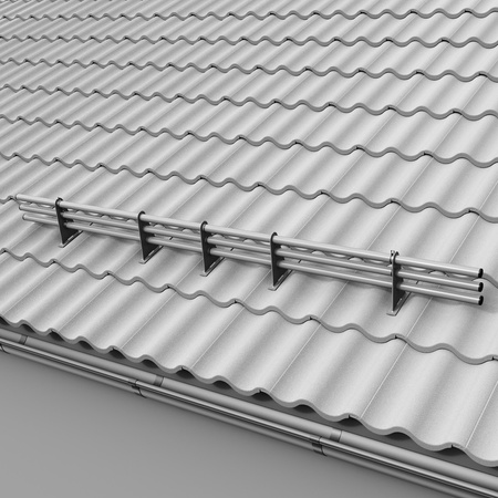 Zestaw ochrony rurowej z 3 rzędami rur do dachówek betonowych i ceramicznych