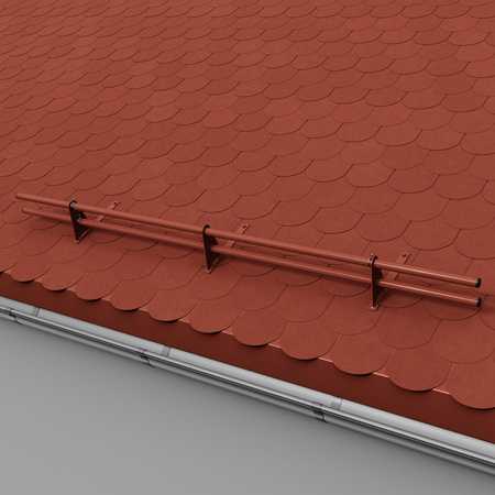 Zestaw ochrony rurowej z 2 rzędami rur do pokryć płaskich