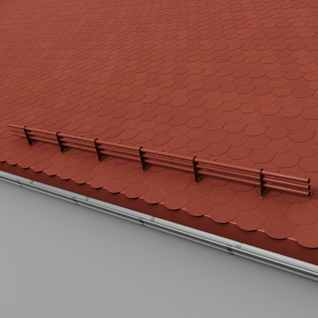 Zestaw ochrony rurowej z 3 rzędami rur do pokryć płaskich