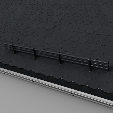 Zestaw ochrony rurowej z 3 rzędami rur do pokryć płaskich