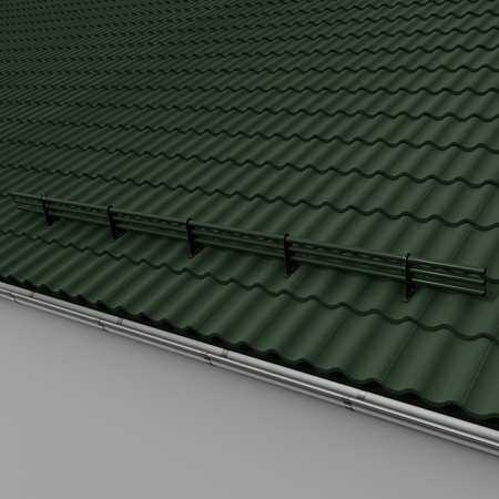 Zestaw ochrony rurowej z 3 rzędami rur do dachówek betonowych i ceramicznych