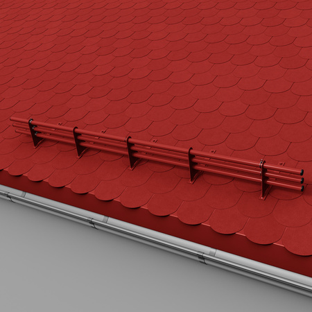 Zestaw ochrony rurowej z 3 rzędami rur do pokryć płaskich