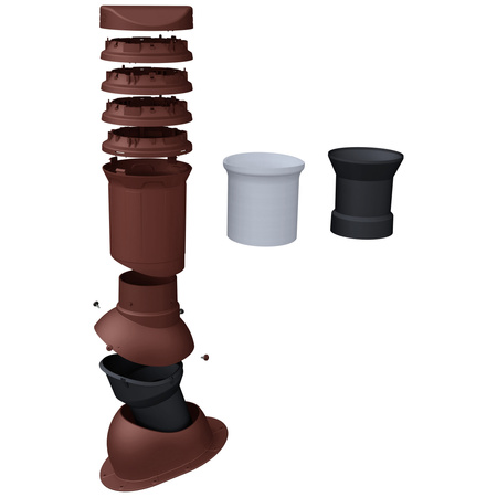 Kominek wentylacyjny izolowany DN125 mm Parotec do blachodachówki