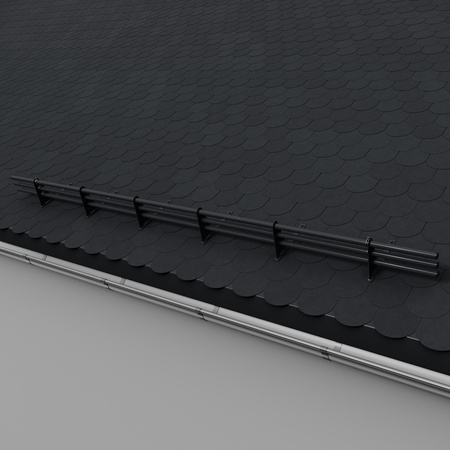 Zestaw ochrony rurowej z 3 rzędami rur do pokryć płaskich