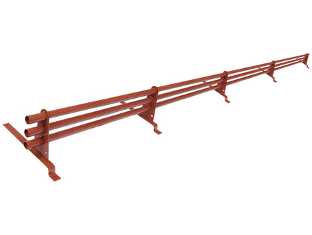 Zestaw ochrony rurowej o długości 200 cm, z 3 rzędami rur, do blachodachówki o module 330 mm / 30 mm