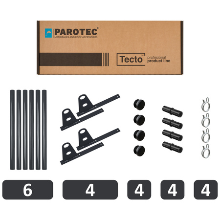 Zestaw ochrony rurowej z 2 rzędami rur do pokryć płaskich