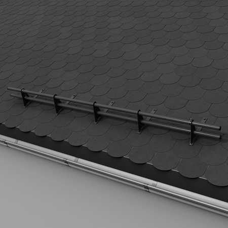 Zestaw ochrony rurowej z 2 rzędami rur do pokryć płaskich