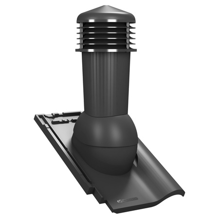 Kominek wentylacyjny z odpływem kondensatu DN125 mm Parotec do dachówki ceramicznej