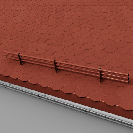 Zestaw ochrony rurowej z 3 rzędami rur do pokryć płaskich