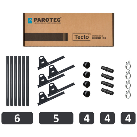 Zestaw ochrony rurowej z 2 rzędami rur do pokryć płaskich
