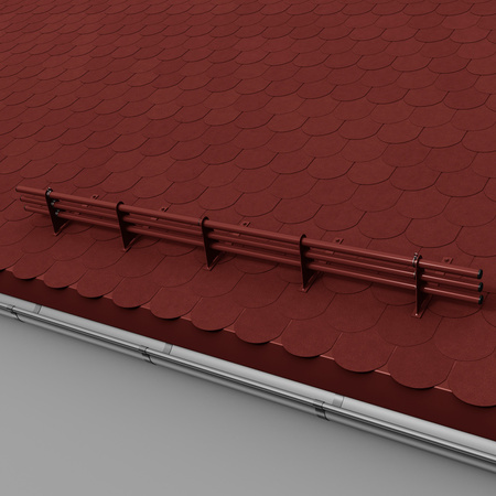 Zestaw ochrony rurowej z 3 rzędami rur do pokryć płaskich