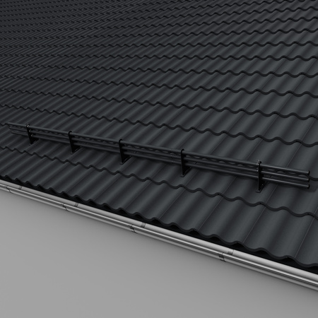 Zestaw ochrony rurowej z 3 rzędami rur do dachówek betonowych i ceramicznych