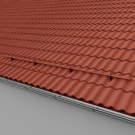 Zestaw ochrony rurowej z 1 rzędem rur do dachówek betonowych i ceramicznych