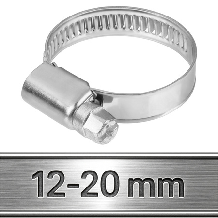 Opaski ślimakowe ze stali nierdzewnej W2 12–20 mm (10 szt.)