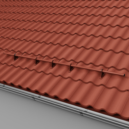 Zestaw ochrony rurowej z 1 rzędem rur do dachówek betonowych i ceramicznych