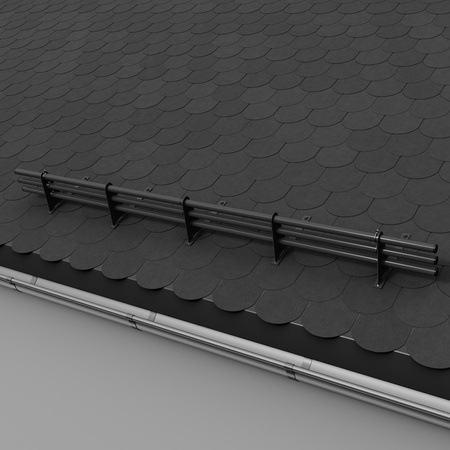 Zestaw ochrony rurowej z 3 rzędami rur do pokryć płaskich