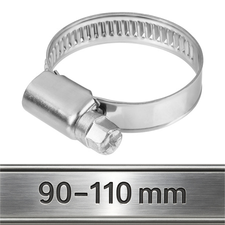 Opaski ślimakowe ze stali nierdzewnej W2 90–110 mm (10 szt.)